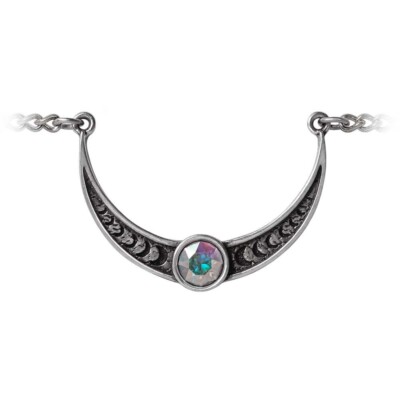 Alchemy Gothic Priestess of Ishtar Chain Bracelet Crescent Moons Crystal A140