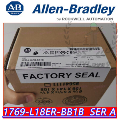 100% NEW Allen Bradley 1769-L18ER-BB1B SER A CompactLogix 0.5MB DI/O Controller