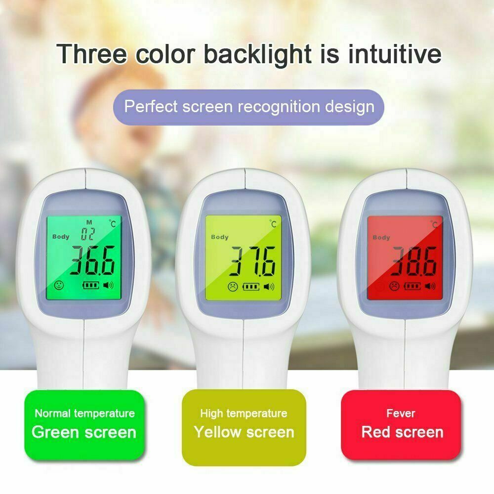 CE FDA Medical Grade NON-CONTACT Infrared Forehead Thermometer LCD Laser IR USA