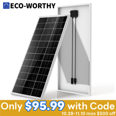 ECO-WORTHY 200W Watt Mono Solar Panel 12V Battery Charger Home Boat RV Off Grid