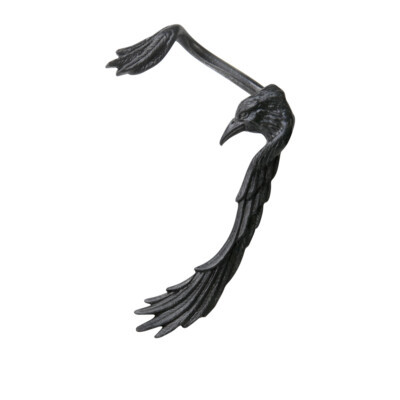 Nevermore Black Raven Ear Wing Wrap English Pewter Stud Earring Alchemy Gothic