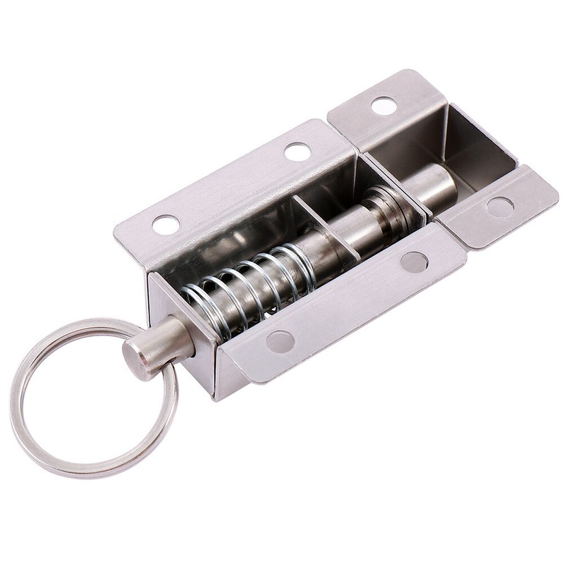 3 Inch Long Stainless Steel spring Door Latch With Button Slide Lock