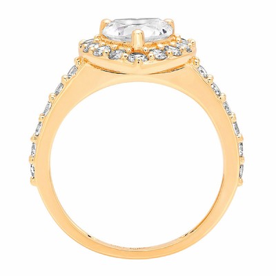 Pre-owned Pucci 2.25 Ct Heart Cut Halo Engagement Ring Wedding Bridal Band Solid 14k Yellow Gold In D