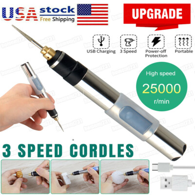 US Cordless Electric Mini Drill Grinder Engraving Pen Variable Speed Rotary Tool