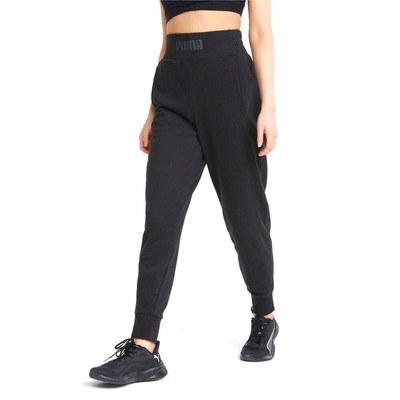

Puma Train Logo French Terry Boyfriend Jogger Plus Womens Black Athletic Casual, Черный, Puma Train Logo French Terry Boyfriend Jogger Plus