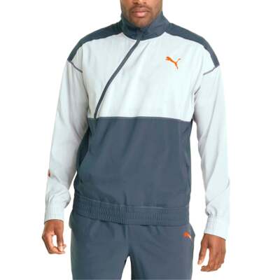 

Puma Logo Zip Training Jacket Мужская серая повседневная спортивная верхняя одежда 52154042, Grey, Puma Logo Zip Training Jacket