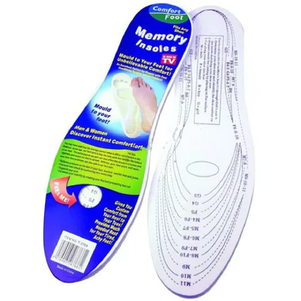Memory Foam Work Shoe Insert Insoles Comfort Pain Relief Worksites Boot (2 PACK)