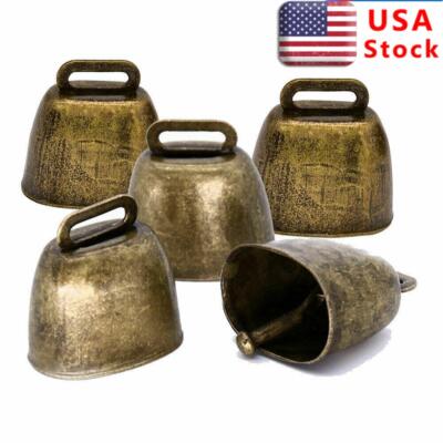 5PCS Cow Horse Sheep Grazing Copper Cattle Farm Animal Copper Loud Brass Bells