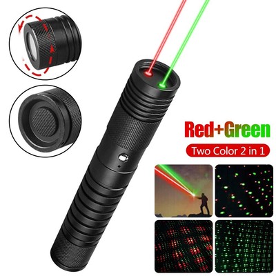 5000m Double Colors 2in1 Green&Red Laser Pointer Pen Rechargeable Light Lamp Kit
