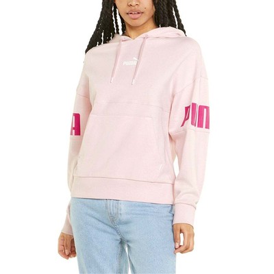 

Puma Power Colorblock Pullover Hoodie Plus Womens Size  Casual Athletic Outer, Розовый, Puma Power Colorblock Pullover Hoodie Plus