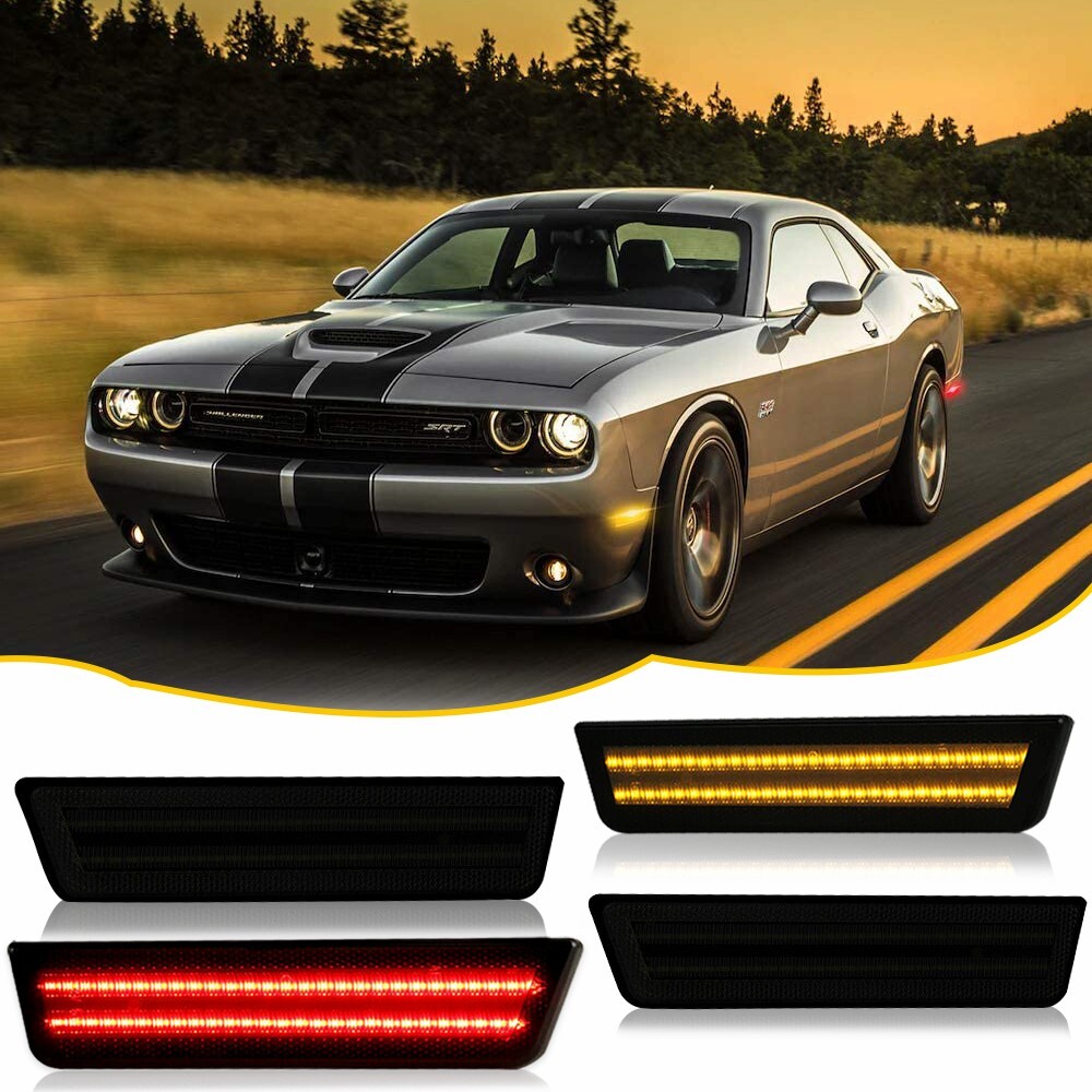 その他 CHALLENGER/LIGHTNING SIGNBOARD LED For 2008-2014 Dodge Challenger Smoke LED Front Rear Side