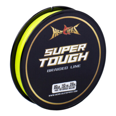 HERCULES Super Tough Fluorescent Yellow PE Braided Fishing Line High Visibility