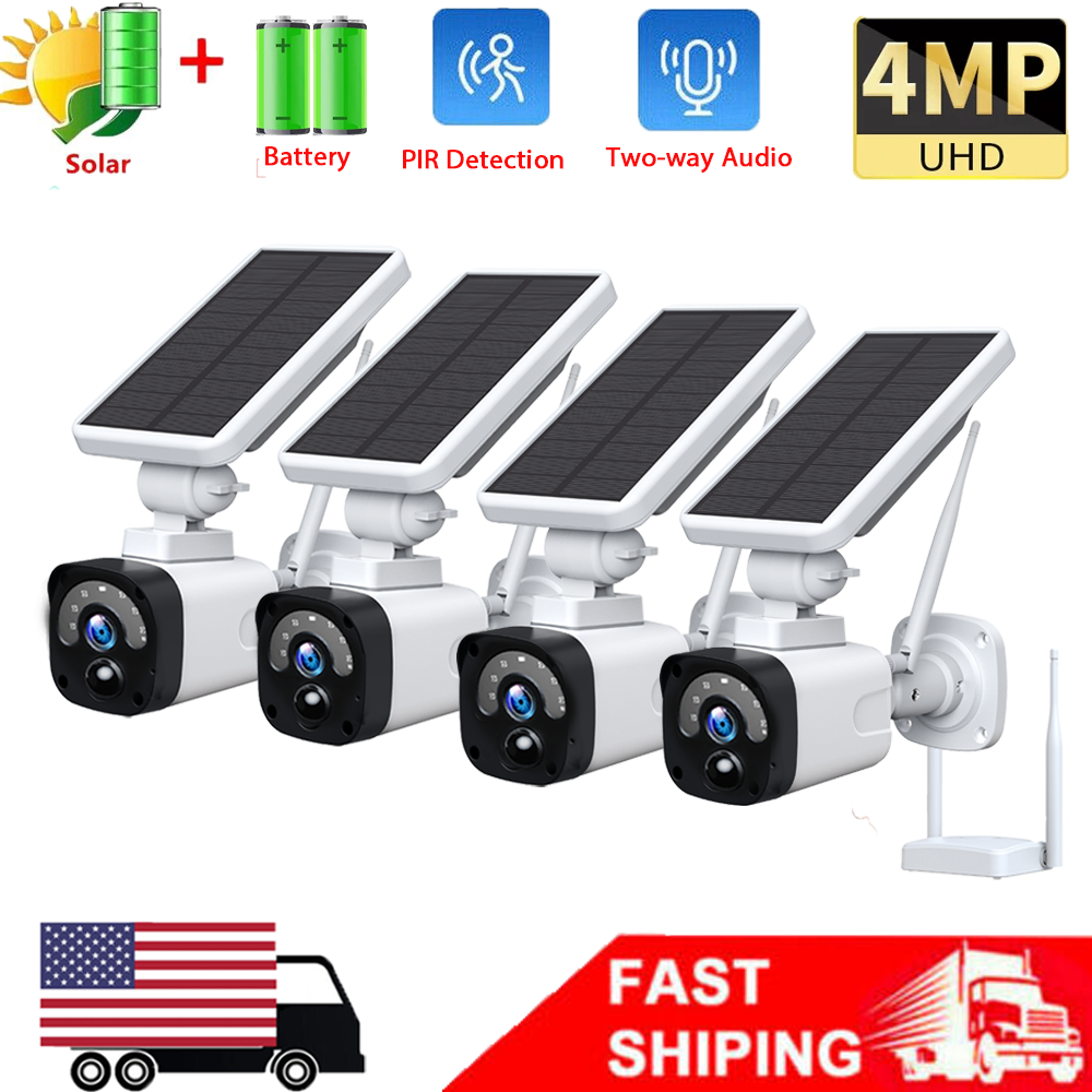 Solar Wireless Security Camera System Outdoor CCTV Audio IR 