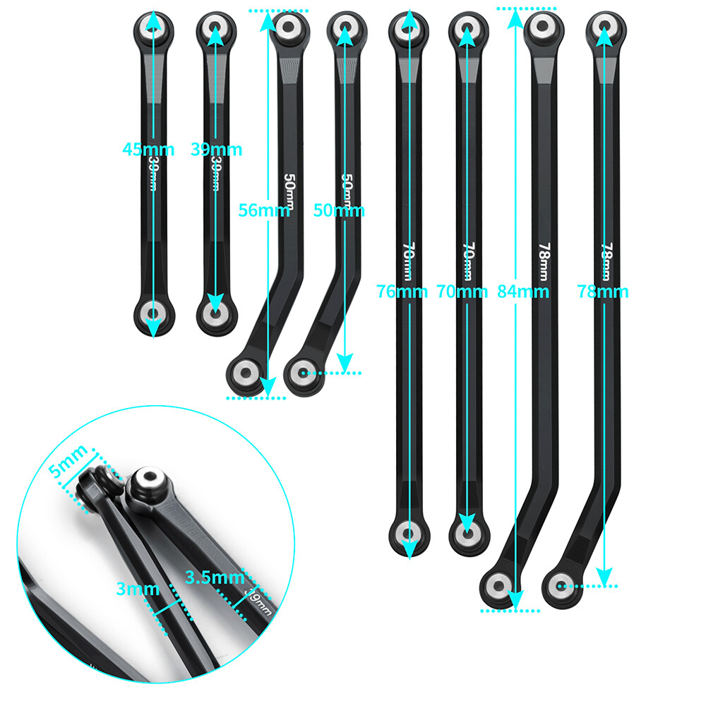 High Clearance Chassis Links for SCX24 Gladiator AXI00005 1/24 RC Car Parts