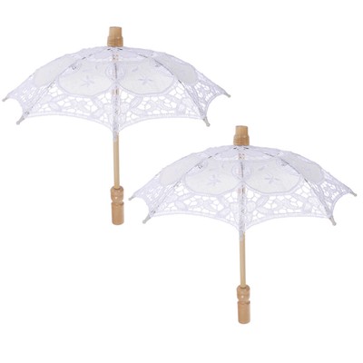  2 Pcs Bride Umbrella Romantic Prop Wedding Photography Miss Child