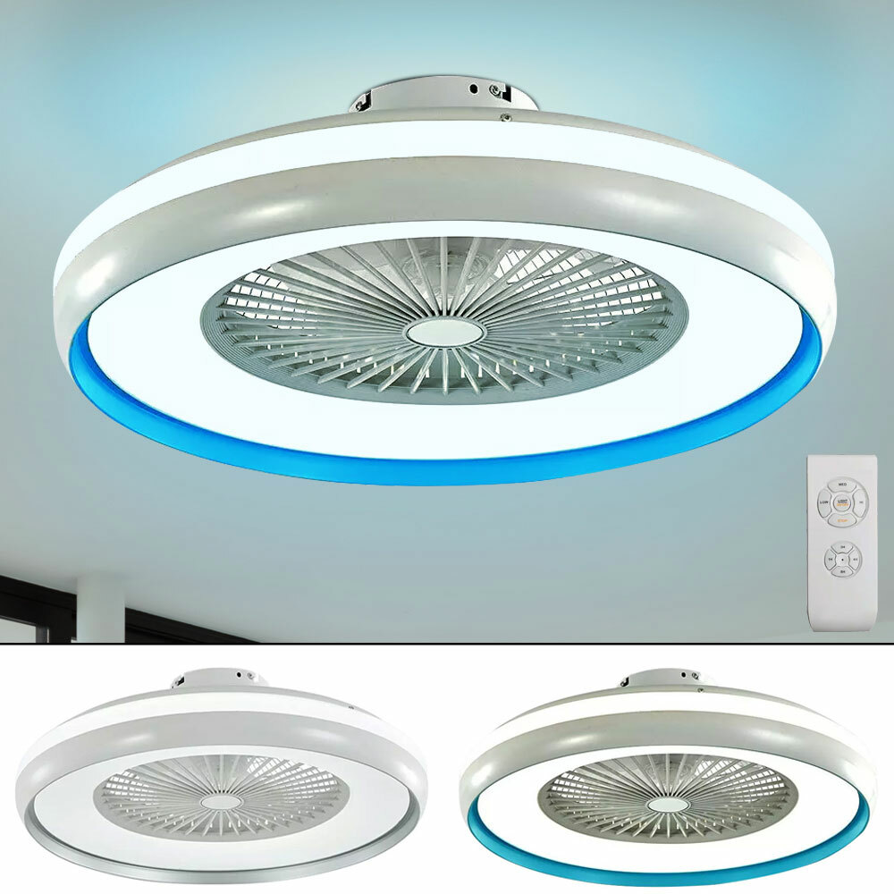 LED Decken Ventilator Leuchte Fernbedienung Tageslicht Lampe Timer Kühler Lüfter