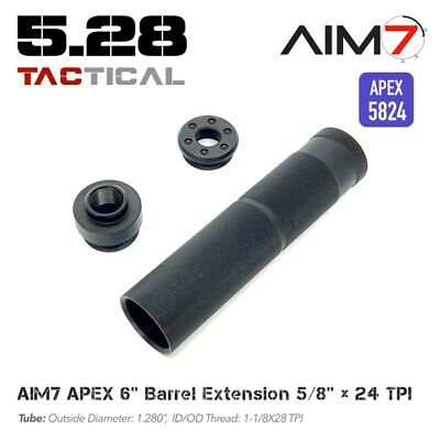 AIM7 5/8x24 Muzzle Brake 6'' Barrel Extension for AEG GBB 308/762 CNC APEX-5824