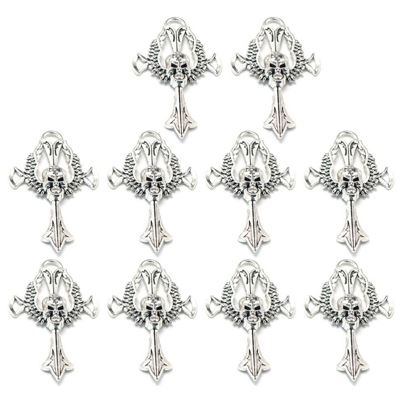  10 Pcs Pendentif Charme Pendentifs Breloques Bricolage Crucifix