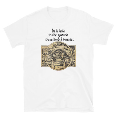 HOBBIT SHIRT, HOBBIT HOLE, LORD OF THE RINGS, PRINTED  T-SHIRT