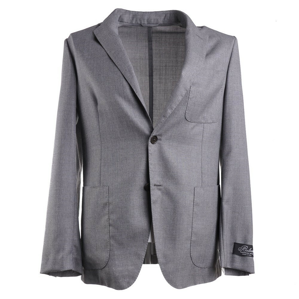 Pre-owned Belvest $2195  Soft-constructed Lightweight Gray Wool Sport Coat 42 R