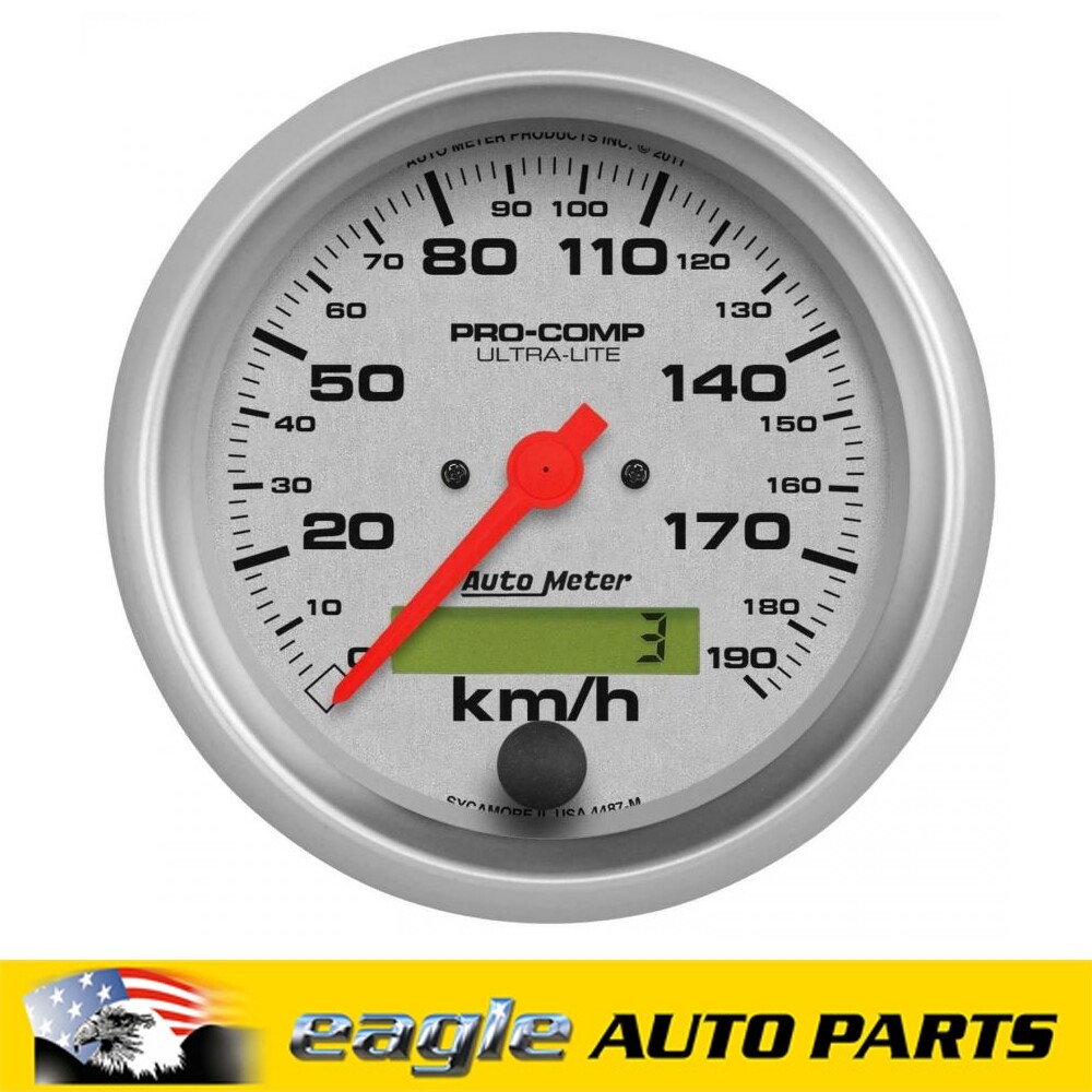 AutoMeter Gauge UltraLite, Speedometer, 0190 kph, 3 3/8 in, Elec