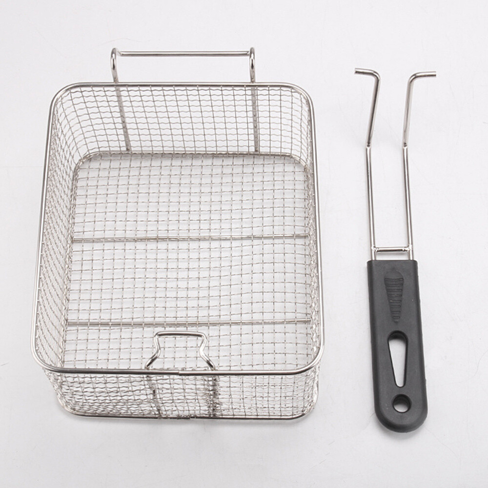 1pc Deep Fry Basket Wire Mesh Rectangle with Long Handle Frying Tool (Silver) eBay