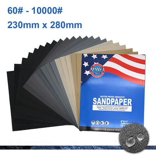 Wet and Dry Sandpaper Sanding Sheets 60-10000 Grit Sand Paper Waterproof Auto