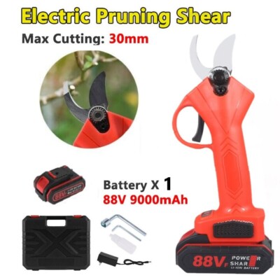 30mm 88v Cordless Electric Branch Scissors Pruning Shear Pruner Ratchet Cutter