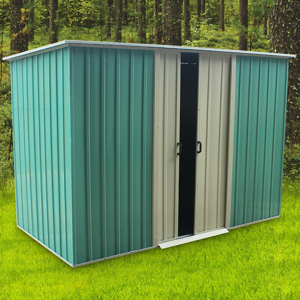 panana metal 8x4 garden shed pent roof heavy duty steel