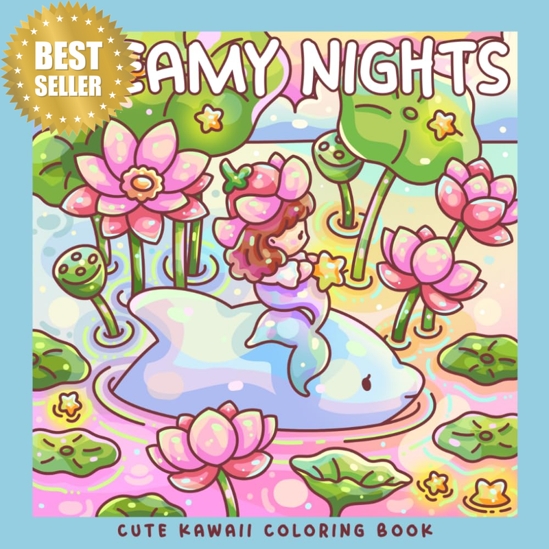 Dreamy Nights: a Kawaii Coloring Book with Cute Fantasy Scenes: 30 Coloring Page