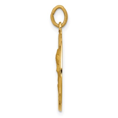 Pre-owned Superdealsforeverything Real 14kt Yellow Gold Our Lady Of Sorrows Medal Pendant