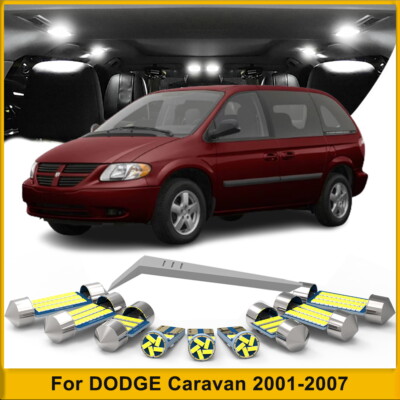 For DODGE Caravan 2001-2007 White LED Interior Dome Lights Package Kit 11X+TOOL
