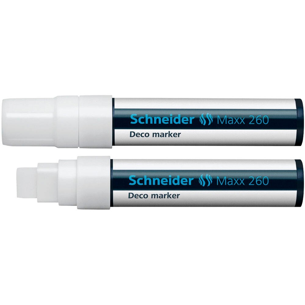 Kreidemarker weiß breit Schneider Maxx 260 abwischbar geruchsarm Blockspitze