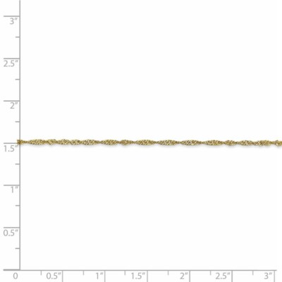 Pre-owned Superdealsforeverything Real 10kt Yellow Gold 1.3 Mm Singapore Chain; 24 Inch; Lobster Clasp