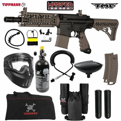 Maddog Tippmann TMC MAGFED Private HPA Paintball Gun Starter Package - Tan