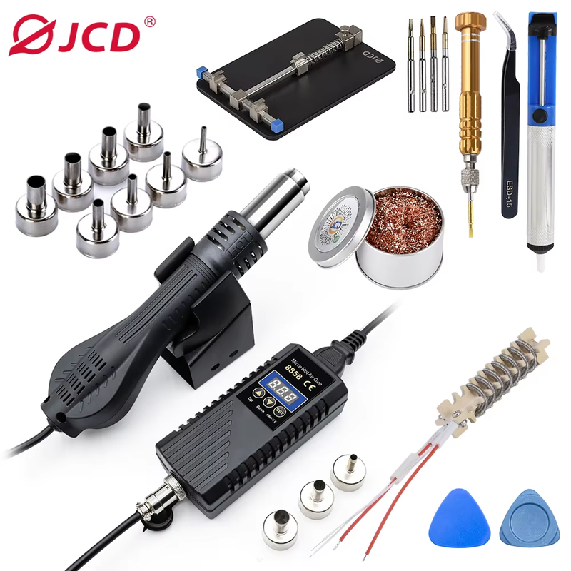 Hot Air Gun Micro Rework Soldering Station LCD Digital Hair Dryer For Soldering