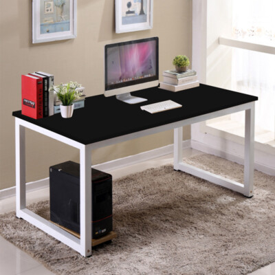 55.11''Wood Computer Table Home Study Desk Office Furniture PC Laptop Workstation