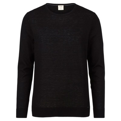 Olymp Level Five 5 Body Fit Knit Pullover Black Plain 0151 11 68