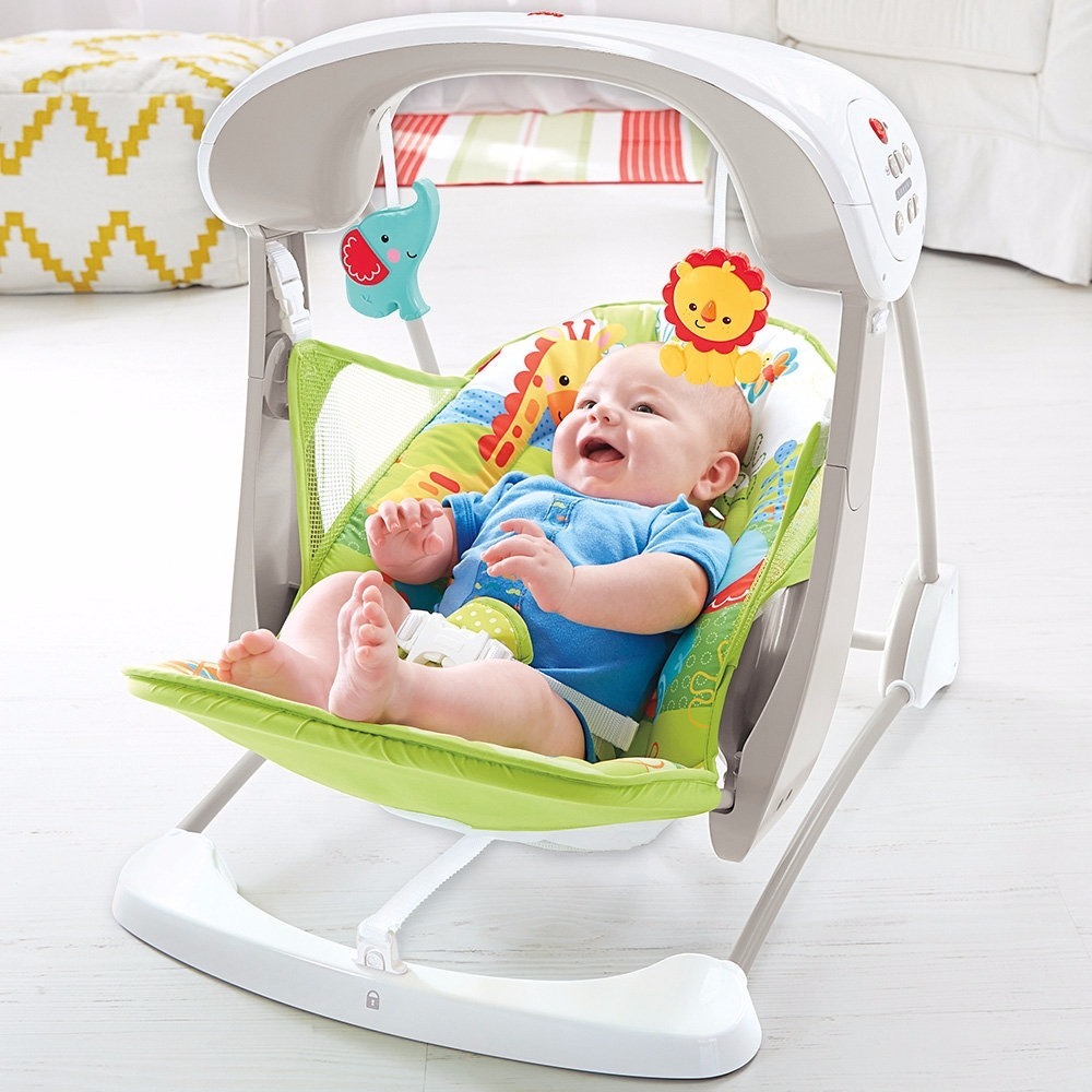 FisherPrice Rainforest Friends Take Along Swing & Seat Used Age