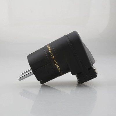 Rhodium Power Plated Plug EU SCHUKO Mains Right Angle Male IEC C13 Female Socket