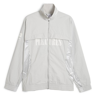 Pre-owned Puma X Pleasures Cellerator Track Jacket Mens Grey Casual Athletic Outerwear 62 In Gray