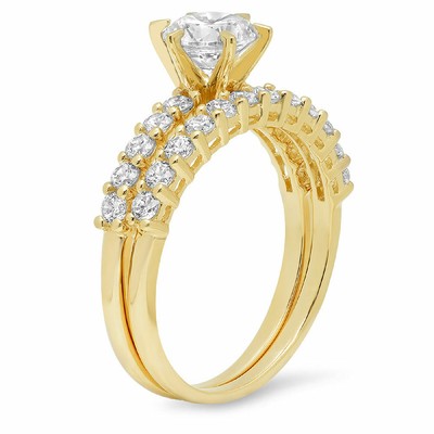 Pre-owned Pucci 3.10 Carat Round Cut Solitaire Engagement Ring Band Set 14k Yellow Gold Bridal In White/colorless