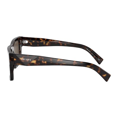 Pre-owned Prada Pr 19ws 2au8c1 Tortoise Plastic Rectangle Sunglasses Brown Lens