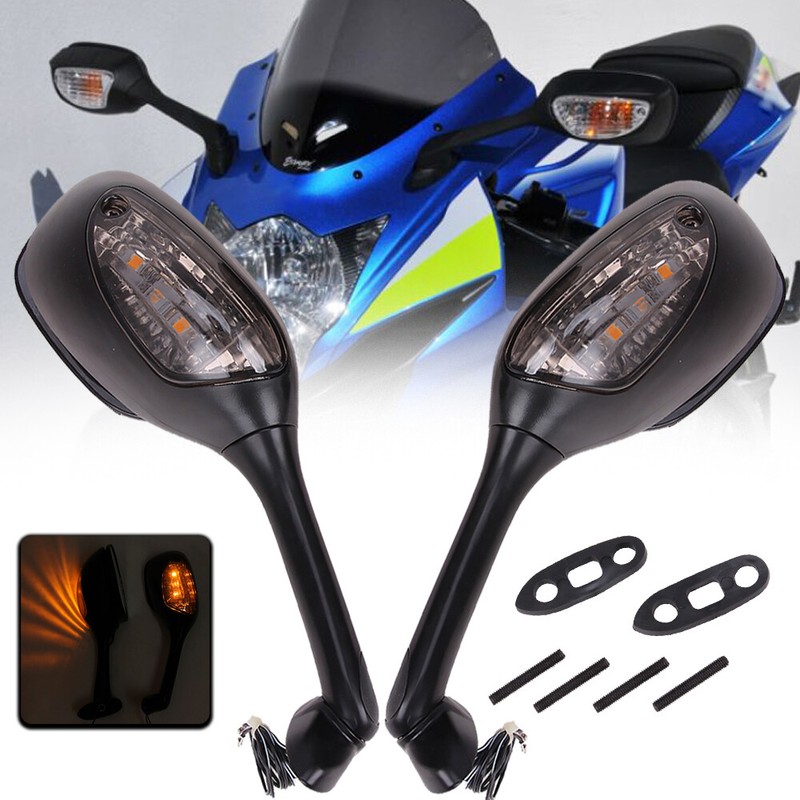 Rearview Mirrors w/ LED Turn Signal For Suzuki GSXR 1000