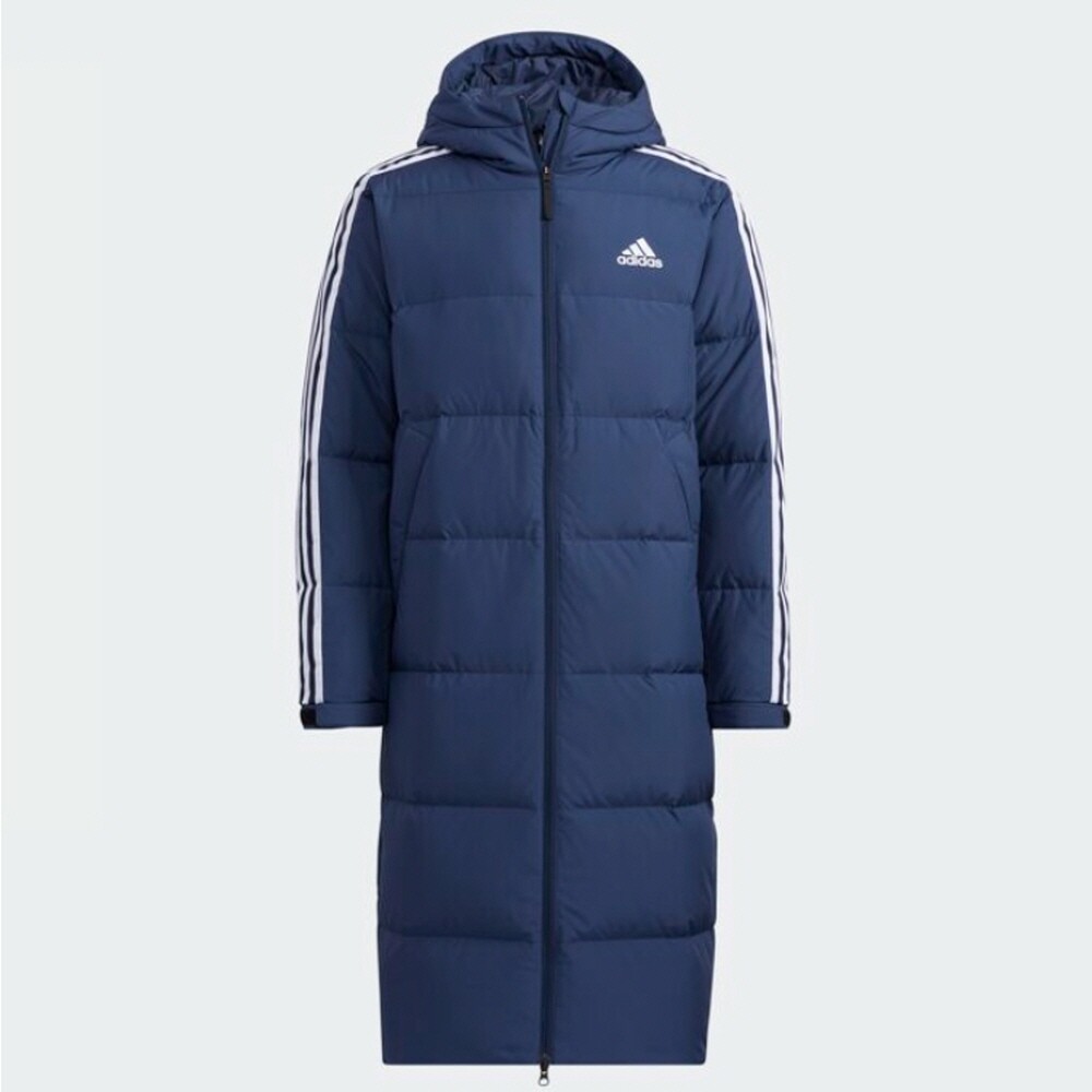 Pre-owned Adidas Originals Adidas Women 3st Long Coat Navy H20763 Jacket Puffer L Takse In Blue