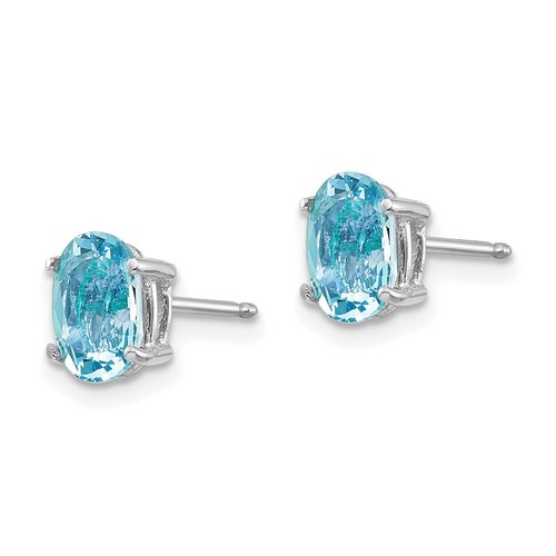 Pre-owned Goldia 14k White Gold Aquamarine Earrings