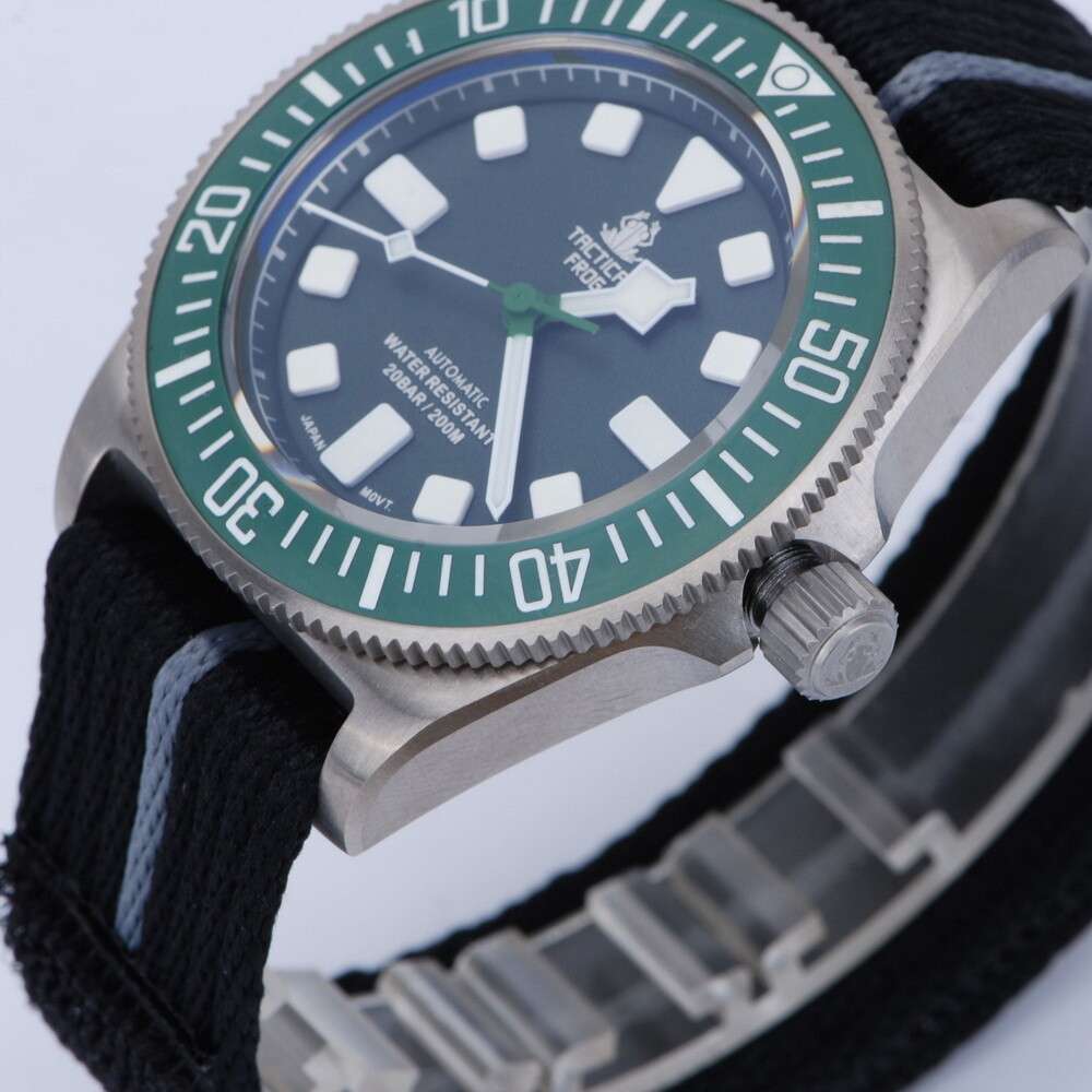 Pre-owned Tactical Frog Men Diver Watch Titanium Sport Automatic Wristwatch 20atm Military