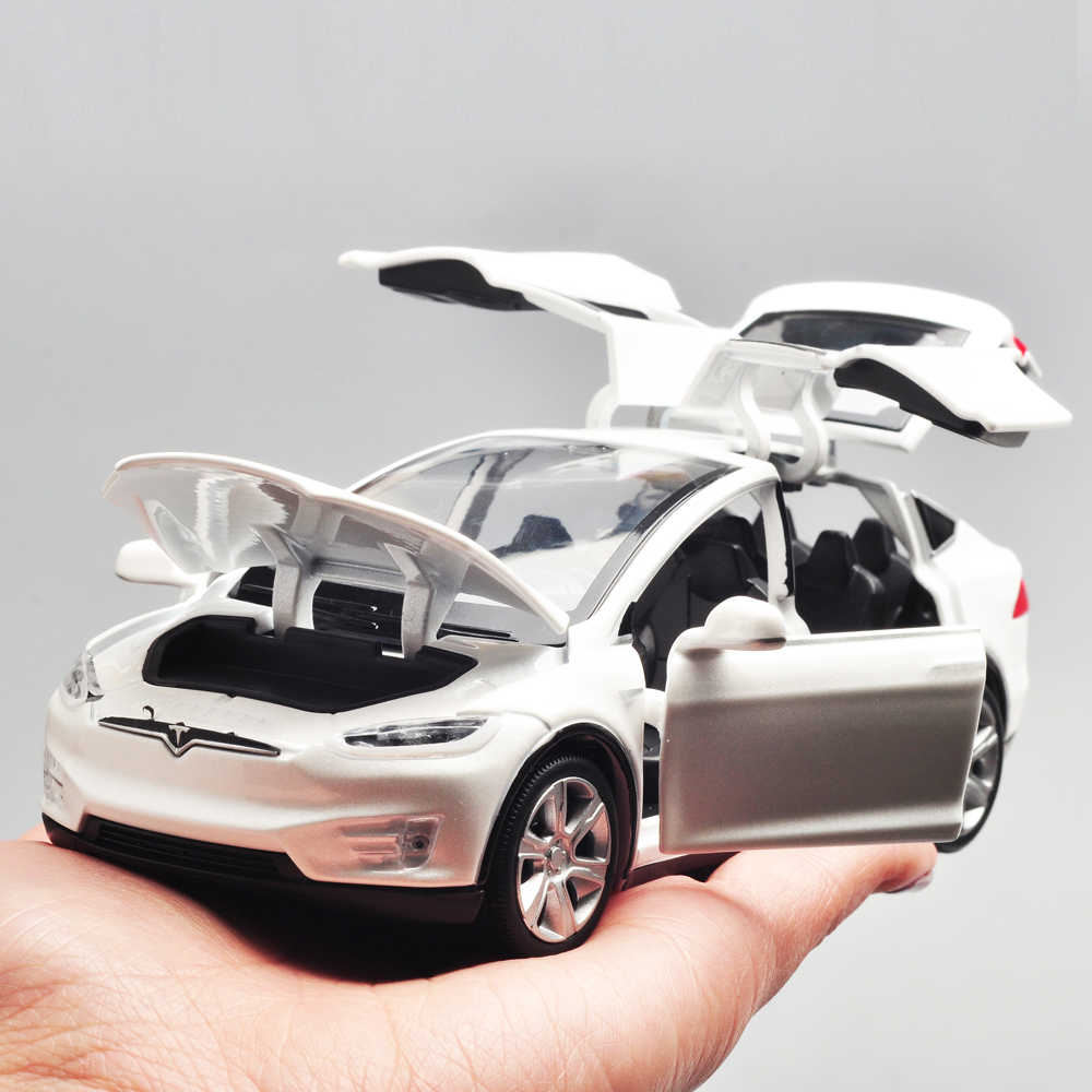 1:32 Tesla Model X 90D SUV Die Cast Modellauto Auto Spielzeug Model Schwarz