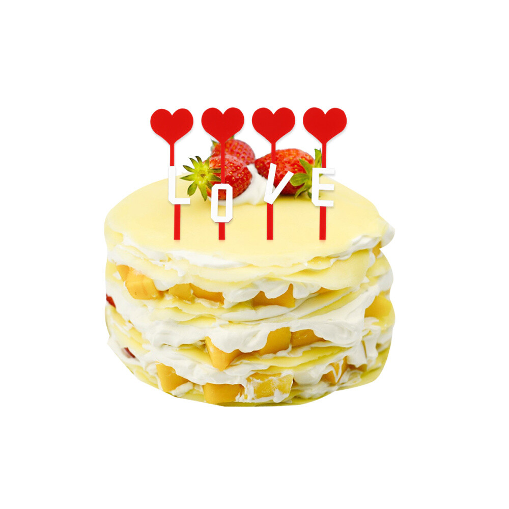 4 Sets Cake Topper Decorative Cake Topper Cupcake Picks Party