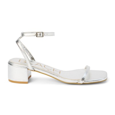BEACH by Matisse Belle Block Heels Ankle Strap  Womens Silver Dress Sandals BELL